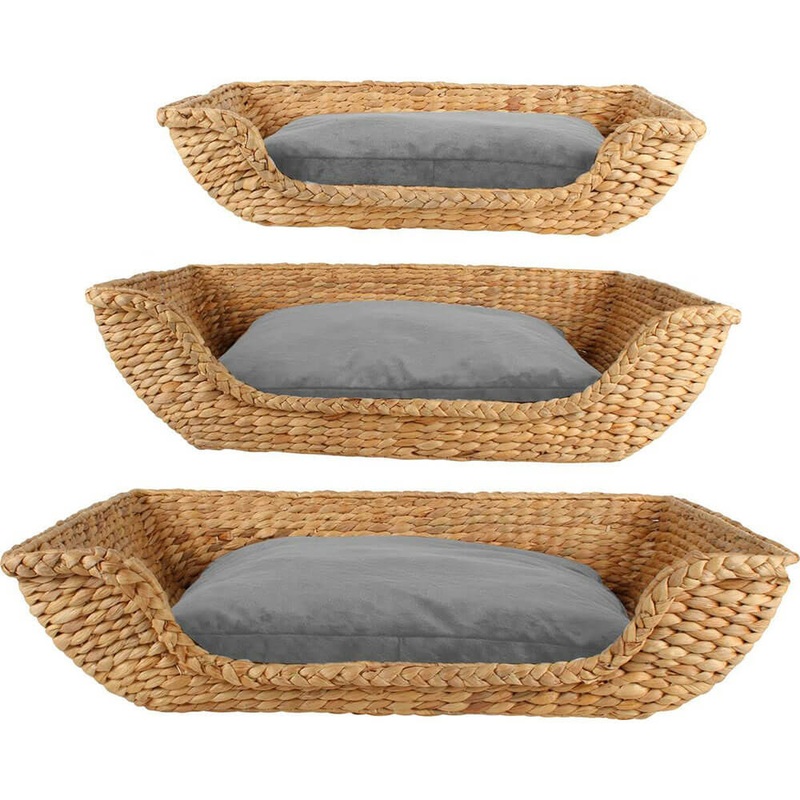 Jazz Pet Bed Rectangle Water Hyacinth Set de 3 (LGE 74X53CM)